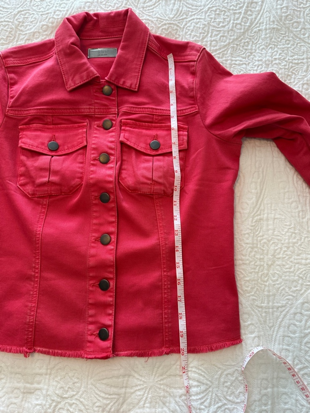 Kut from the Kloth Bright Pink Denim Jacket - Picture 12 of 16